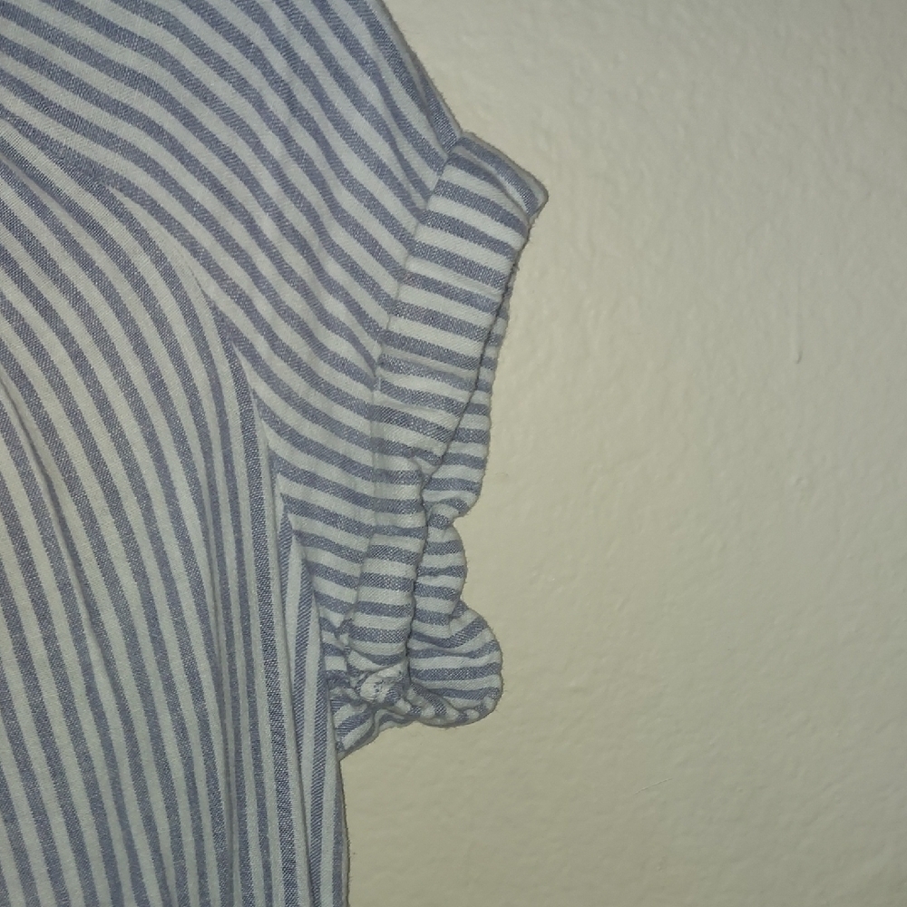 Universal Thread Blue & White Striped V-Neck Romper - Picture 6 of 11